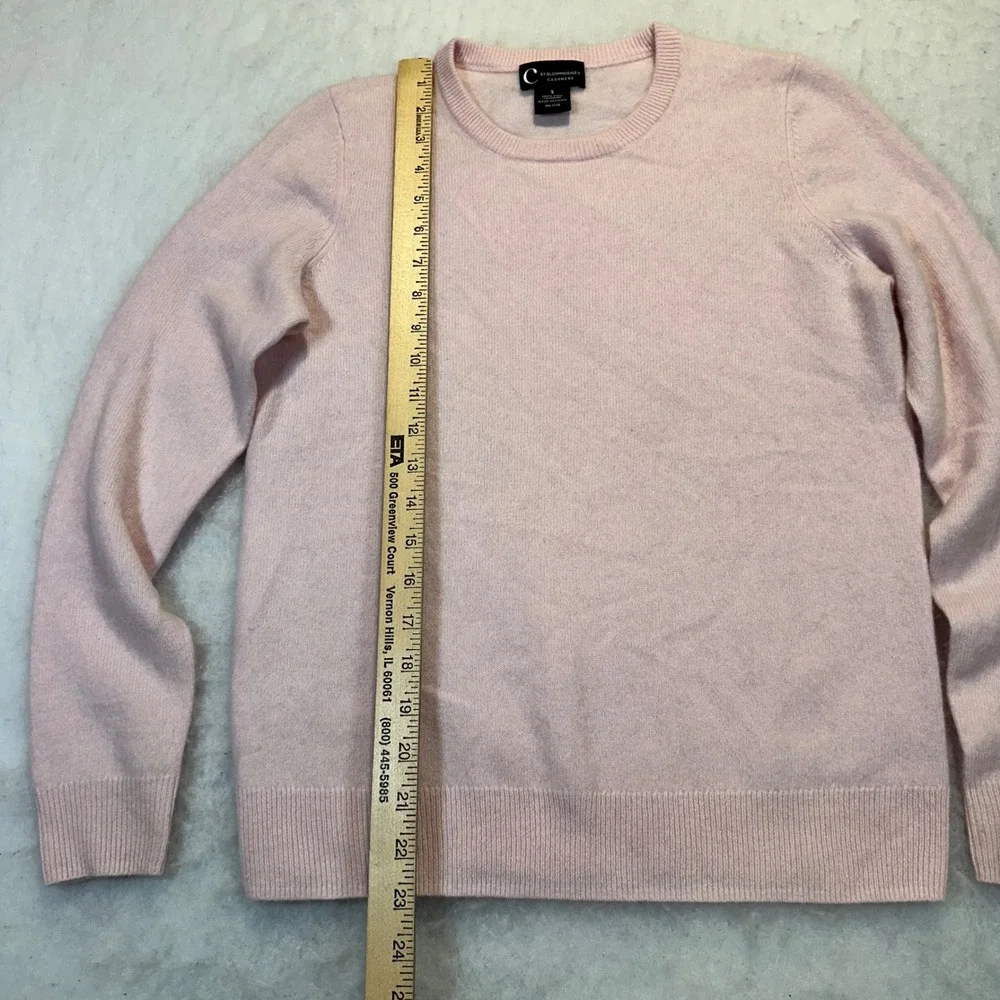 C by Bloomingdale's‎ Cashmere Sweater Women Small Pink Crewneck Classic Luxury